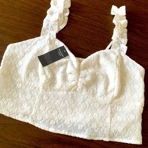 NWT Abercrombie & Fitch crop top white/cream